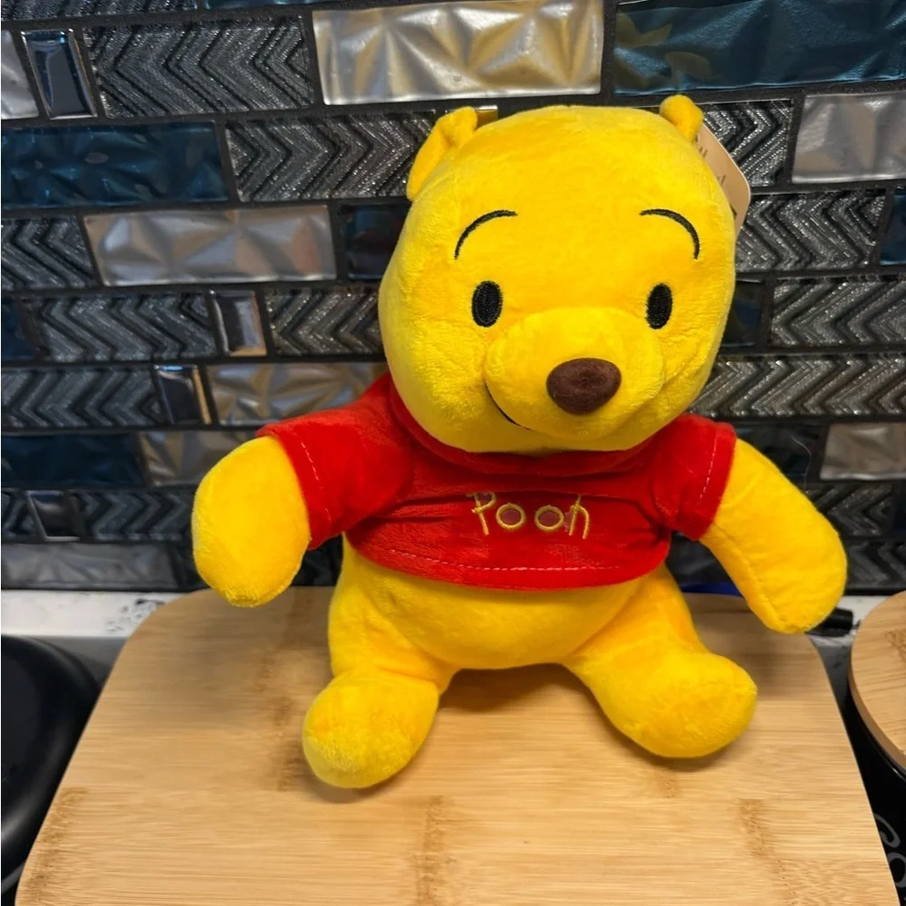 Disney Winnie the Pooh Plush - Yellow & Red Shirt